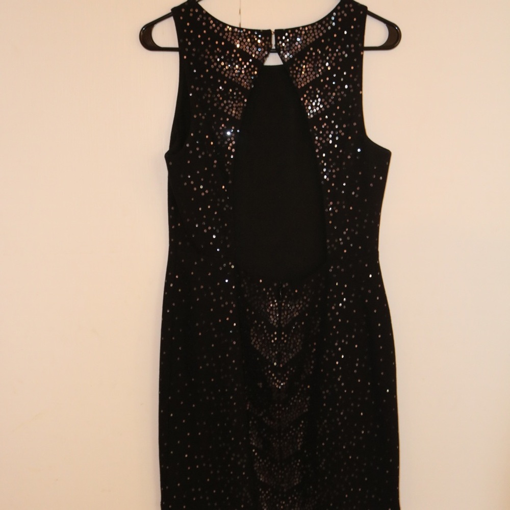 Black Backless Sequin Dress - NEVER WORN